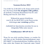 Sommerferien 2023: Unsere Öffnungszeiten